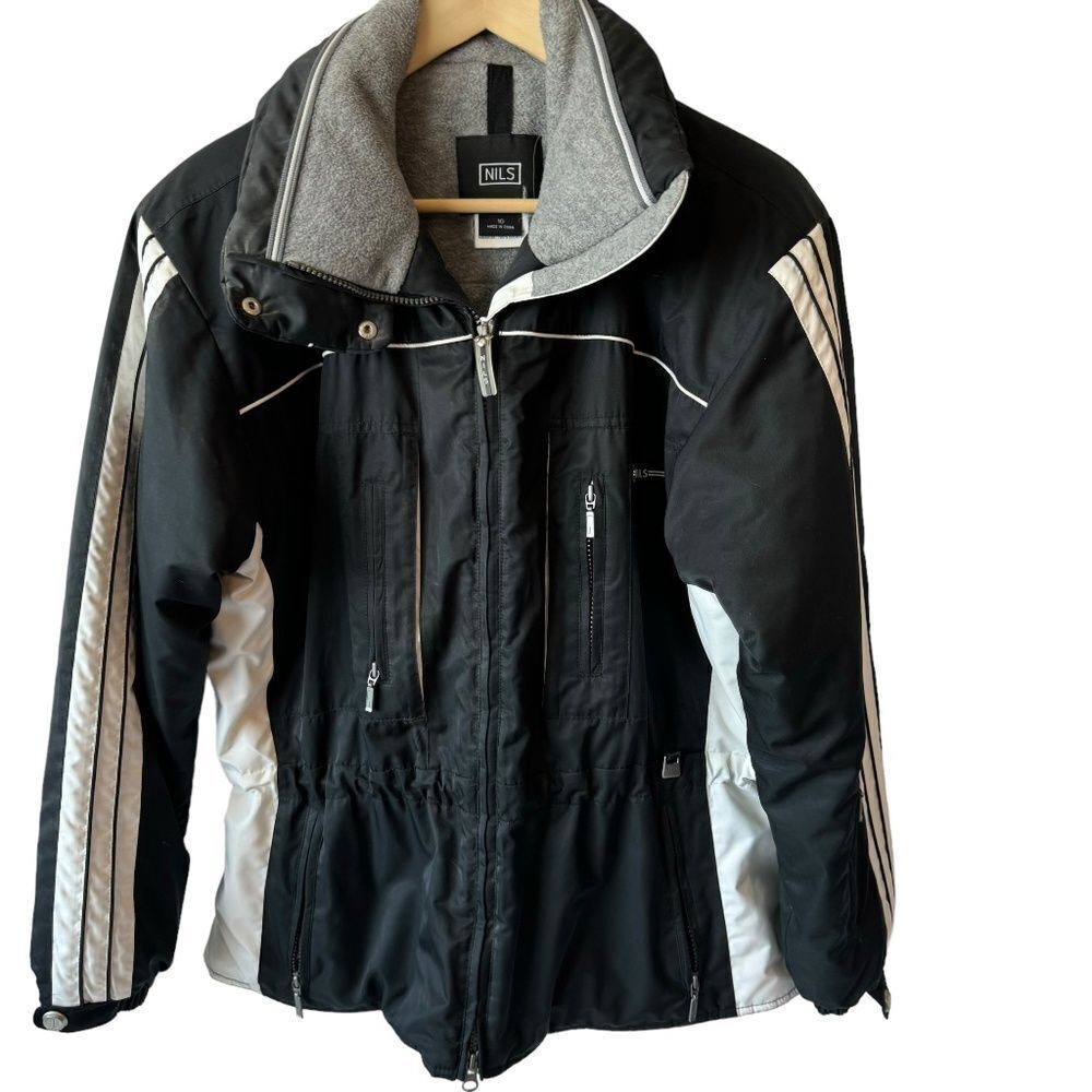 Nils Black/White Inset Detail Ski Jacket Sz 10